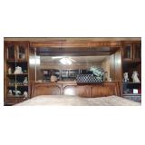 Oak Headboard Mirror Side Cabinets 125" L x 18" D
