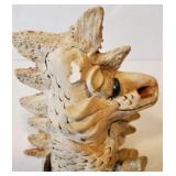 Ceramic dragon incense burner cover, 6 3/4" H,
