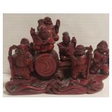 Feng Shui Red Resin Carving Figure 5.5" Tall