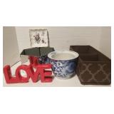 Canvas Storage Container Hexagon Mirror Mini Vase