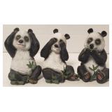 Panda Bear Figurines See No Evil Hear No Evil Say