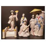 Sigma Geisha Couple Figurines Vase 8.5" to 10"