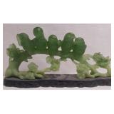 Vtg Wony Faux Jade Owl Figure 11.5" L