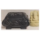 Opal Carving Box 3.5" L & Ganesha Figure 2" Tall