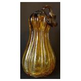 Art Glass Amber Gourd approx 11"