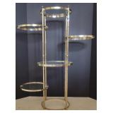Brass & Glass Plant Stand approx 30"H