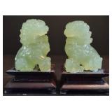 Jade Foo Dog Pair approx 3.5"H