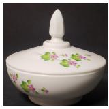 Porcelain Covered Bowl Handpainted Laura Long