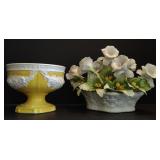 Ceramic Lilies in Basket (approx 10" x 6") &