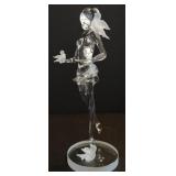 Glass Figurine of Woman approx 8"H