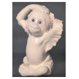 Glazed Porcelain monkey aprx. 10"