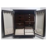 Mahogany Jewelry Box Drawers 16.5" Tall