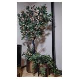 Faux Plants (approx 15" & 81") in Copper Planters