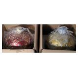 Pair of ornamental orbs 18" tall bidding on 1x2