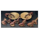 Wooden Giraffe napkin holders and bowls