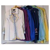 Lot of 8 Bob Macke wearable Art blouses women