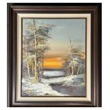 Framed Signed Painting *measures 27in x 31.5in