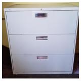 19" x 36" x 41" three drawer metal locking