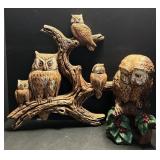 Plaster Owl Decorations