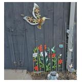 Lot oof assorted outdoor decorations including