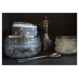 Lot of Crystal & Glassware w/ Carafe approx 11"H