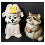 Fitz and Floyd raccoon cookie jar (8" x 8" x 10")