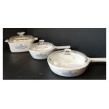 Lot of Corningware Cornflower Blue.  One 1.5 qt