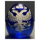 Russian Glass Egg (Blue)