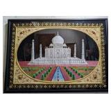 Large Embroidered Taj Mahal Indian Tapestry. It