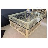 Rattan Glass Top Table *42in x 42in x 15in