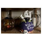 Shelf of various Halloween Decorations