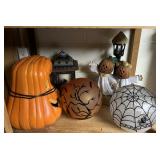 Shelf of various Halloween Decorations