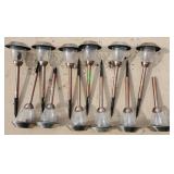 Set of twelve solar LED landscaping lights, 12" H