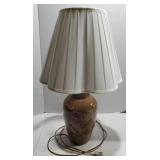 Ceramic textured flower table lamp, painted