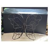Glass Top metal butterfly Side Table *measures