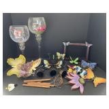 Butterfly Lot including wind chimes, magnets,