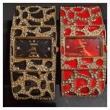 Geneva Watches. Black & red enamel w/ gold-tone