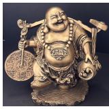 Bronze Tone Laughing Buddha Statue