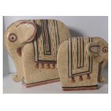 Pair of Vtg Italian Pottery Elephant Figures,