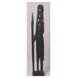 African Folk Art Tribal Hunter w/ spear 14"