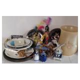 Lot of various plates tribal dolls and more