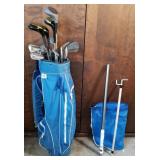 Lot of golf clubs in bag including a BelAir #1,
