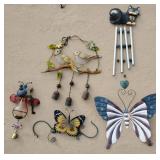 Lot of five assorted metal hanging outdoor