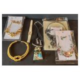 Lot of Jewelry incl. Necklaces, Earrings, & Watch