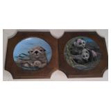 Pair of endangered species plates in frames