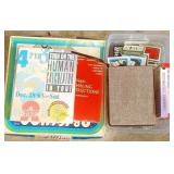 Lot of various math tutorials playing cards and