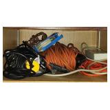 Contents of top shelf of cabinet w/ extension