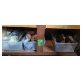 Contents of cabinets w/ totes of various hardware