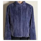 Dennis Violet Blue Faux Fur Coat (Size XL)