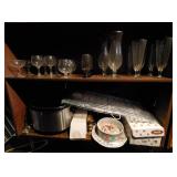 Lot of contents of bar shelves, various